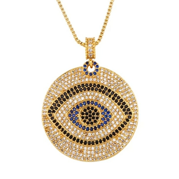 ZIRCONIA LONG CHAIN ROUND NECKLACE - Picture 3 of 4